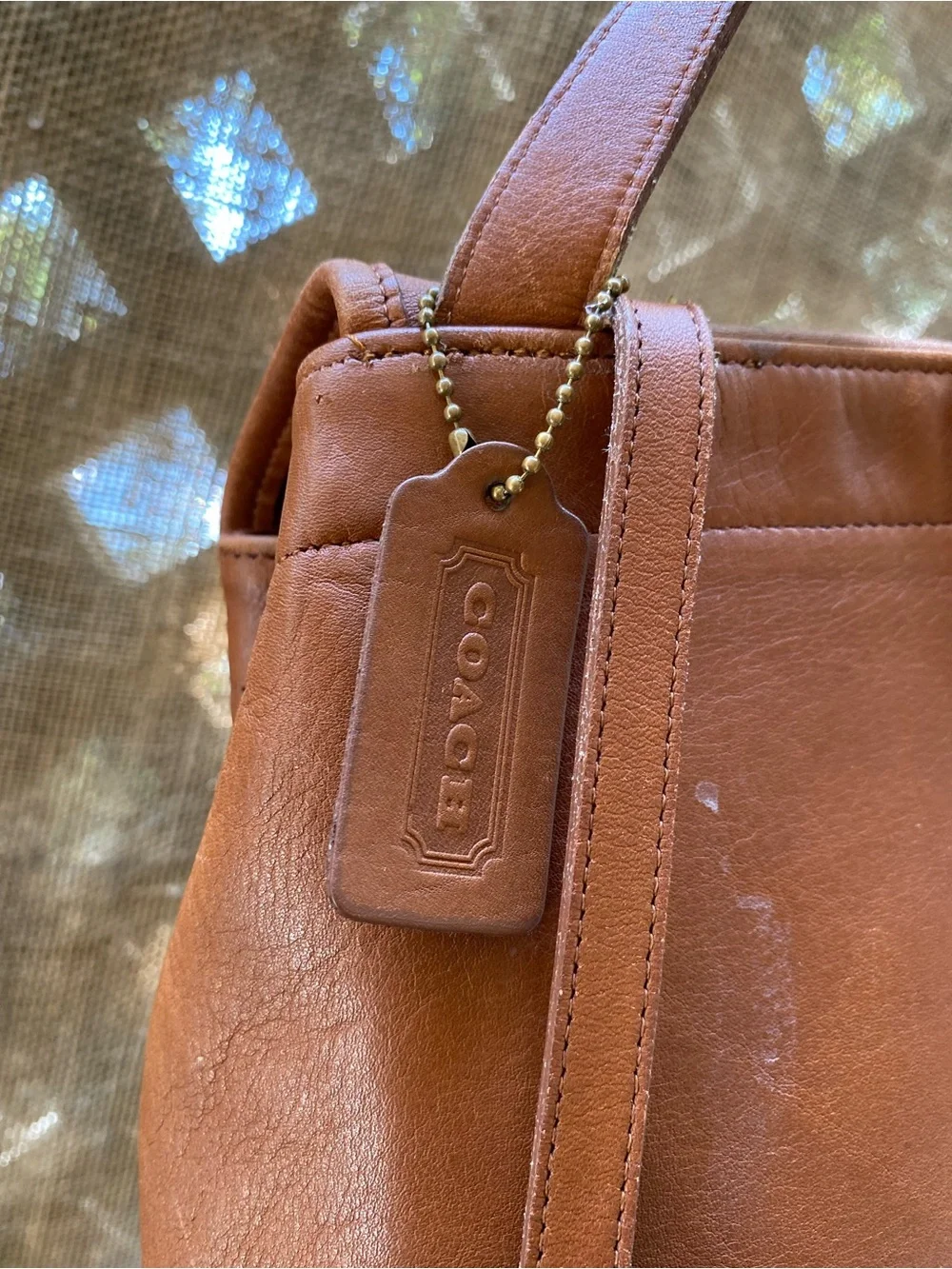 Authentic Coach Classic Tan Leather Mini Backpack Y2K snap closure PRELOVED